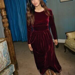 Boden Thea Velvet Midi Dress Size 0P
